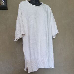 Free People Cream Textured Knit Top